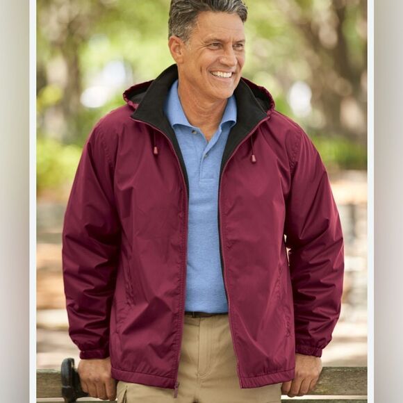 TOTES size large Men's Burgundy Hooded Jacket - Picture 1 of 6